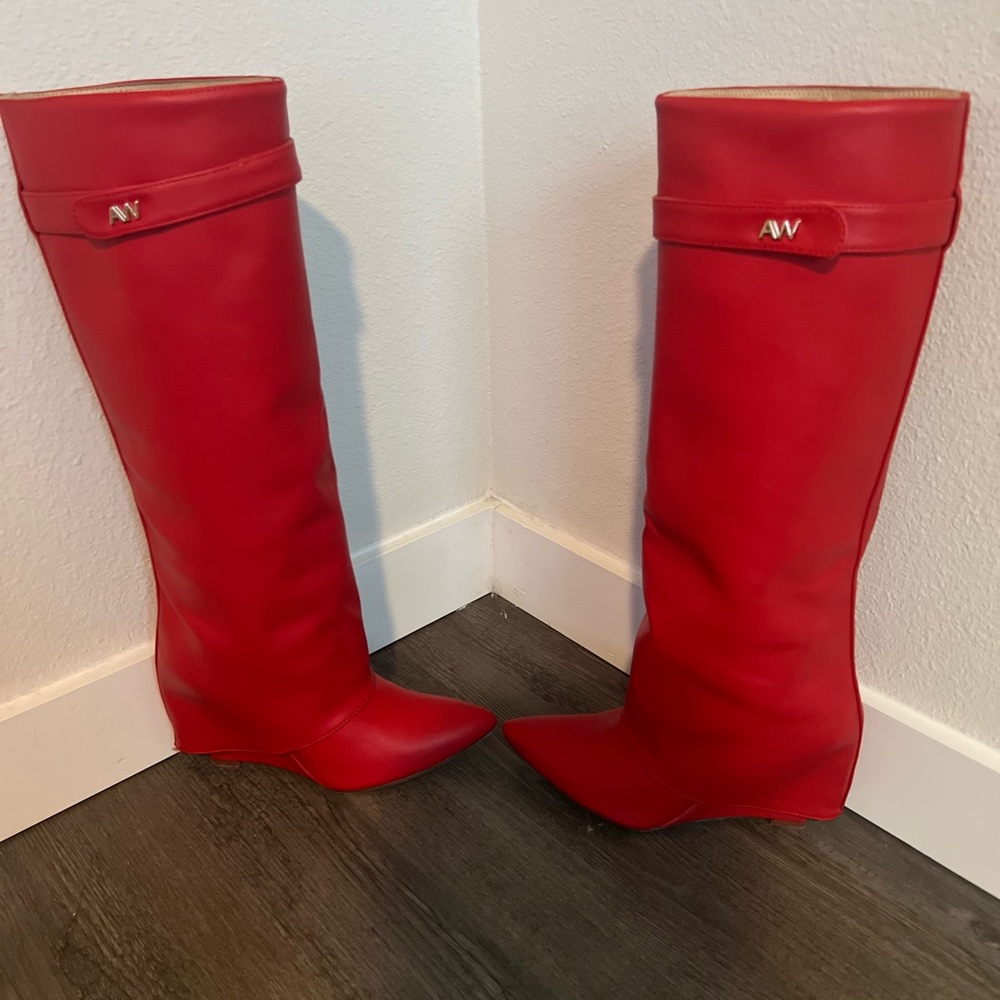 Azalea Wang Stuck On You Wedge Boot In Red - image 2